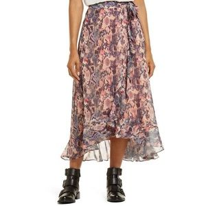 All Saints Pink/Purple Cosmo Masala Wrap Skirt Size 6
